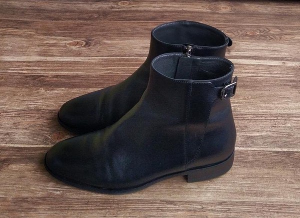Women Navyboot Boots Black Leather 37 #B99W