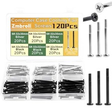 Computer Cooling Fan Mount Screws PC Computer Fan Screw 120Pcs 6