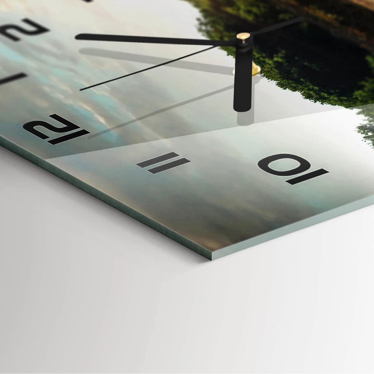 Reloj de Pared Rectangular Vidrio Templado Premium Elefante Caminando 60x30 cm