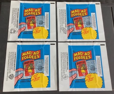 1976 Topps Mad-Ad Foldees Trading Cards 4 Different Wrapper Ad Variations