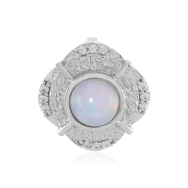 Cavill SilberanhäNger Welo Opal 0,85Ct Zirkonia 925 Sterlingsilber BlüTe-image