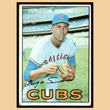 Ferguson Jenkins #333 1967 Topps Chicago Cubs Baseball Card MLB VG
