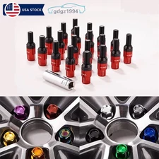 20pcs M14x1.25 Wheel Lug Bolts 28mm Shank Cone Seat Forged Studs Set for BMW Red