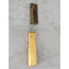 Vintage The Challenger Co Brass Pressing Hot Comb Wood Handle Hair Straightener