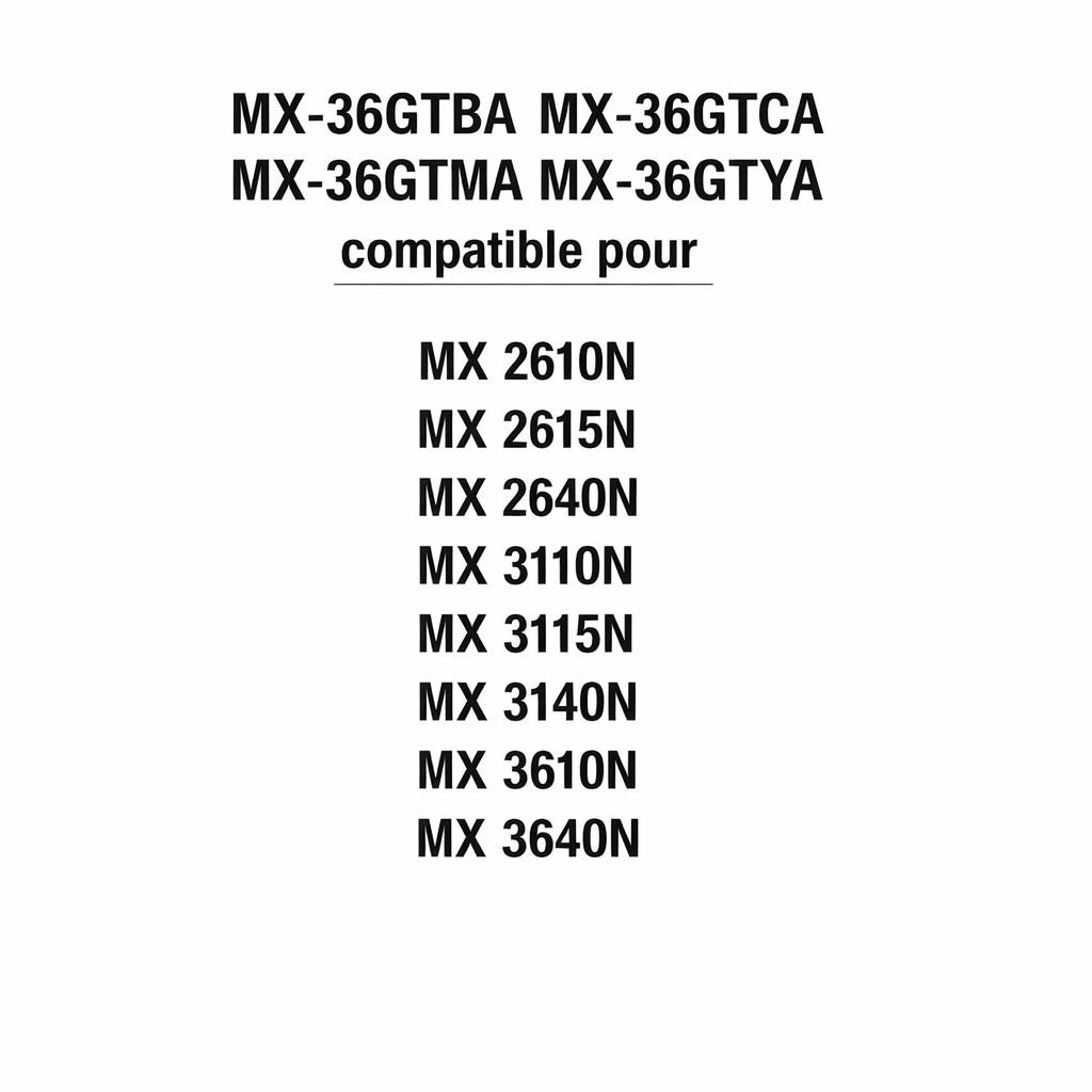 Toner noir compatible Sharp MX-36GTBA pour imprimante de bureau grand volume - 2