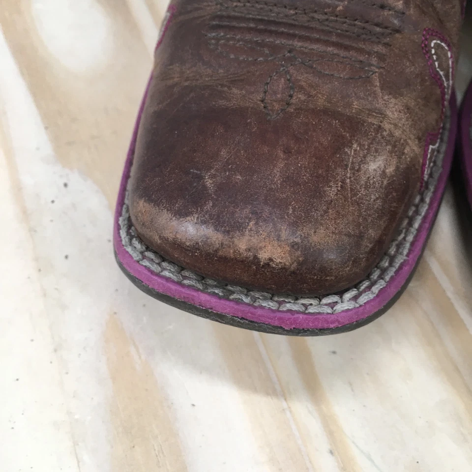 Ariat Botas Juveniles 13 Western Crossroads Vaquero Puntera Cuadrada 10011892 Marrón Rosa Foto 3 de 4