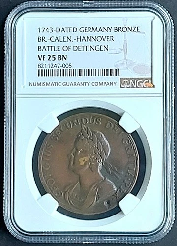 1743 Germany, Br.-Calen. NGC VF25 BN  , nice older bronze medal   # 1976, #64-07
