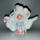 Vintage Fenton Figurine Art Glass Opalescent Clown Hand Painted Signed