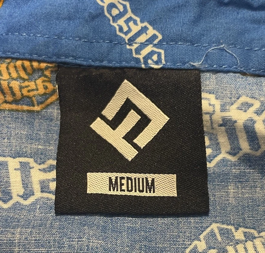 Camisa polo de bolsillo White Castle para hombre manga corta abotonada azul talla mediana Foto 3 de 3