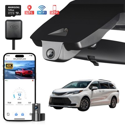 Mangoal Front 4K +Rear 1080P OEM Look Dash Cam for Toyota Sienna 2021-2026 128GB