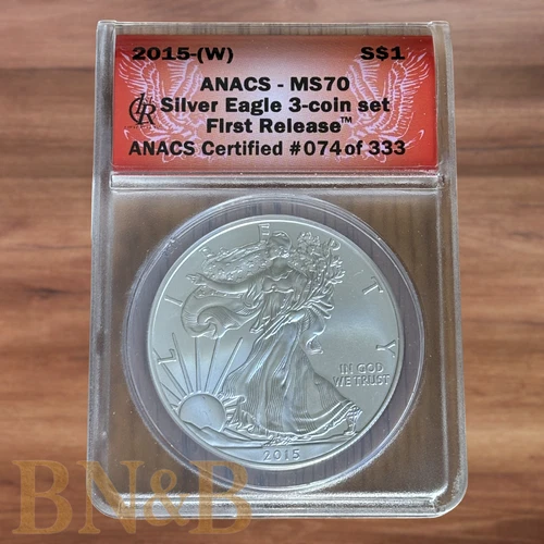 2015 (W) Silver Eagle ANACS CERTIFIED MS70 First Release #074 of 333