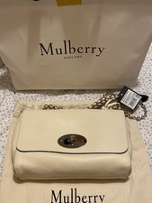 Mulberry Medium  Lily Brand New Cream With Navy Interior Unused