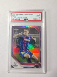 Gavi #25 /250 Purple Refractor PSA 9 2021-22 Topps Chrome UCL Rookie FC Barcelon