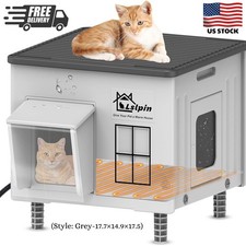 Indestructible Heated Cat House for outside Cats Winter,Weatherproof  Insulated