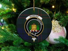 Dundas Clan Scottish Tartan Crest Ceramic Ornament