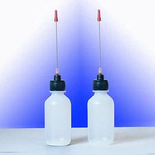 Two 2 OZ bottles with stainless needle tip dispenser for Grandfather Clock Oil