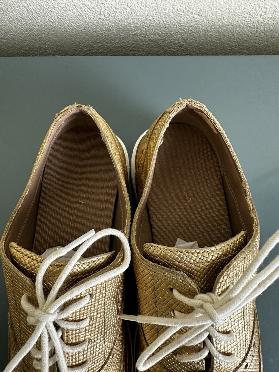 Cole Haan Zero Grand OS Metallic Gold Wingtip Oxford Shoe  display picture 1