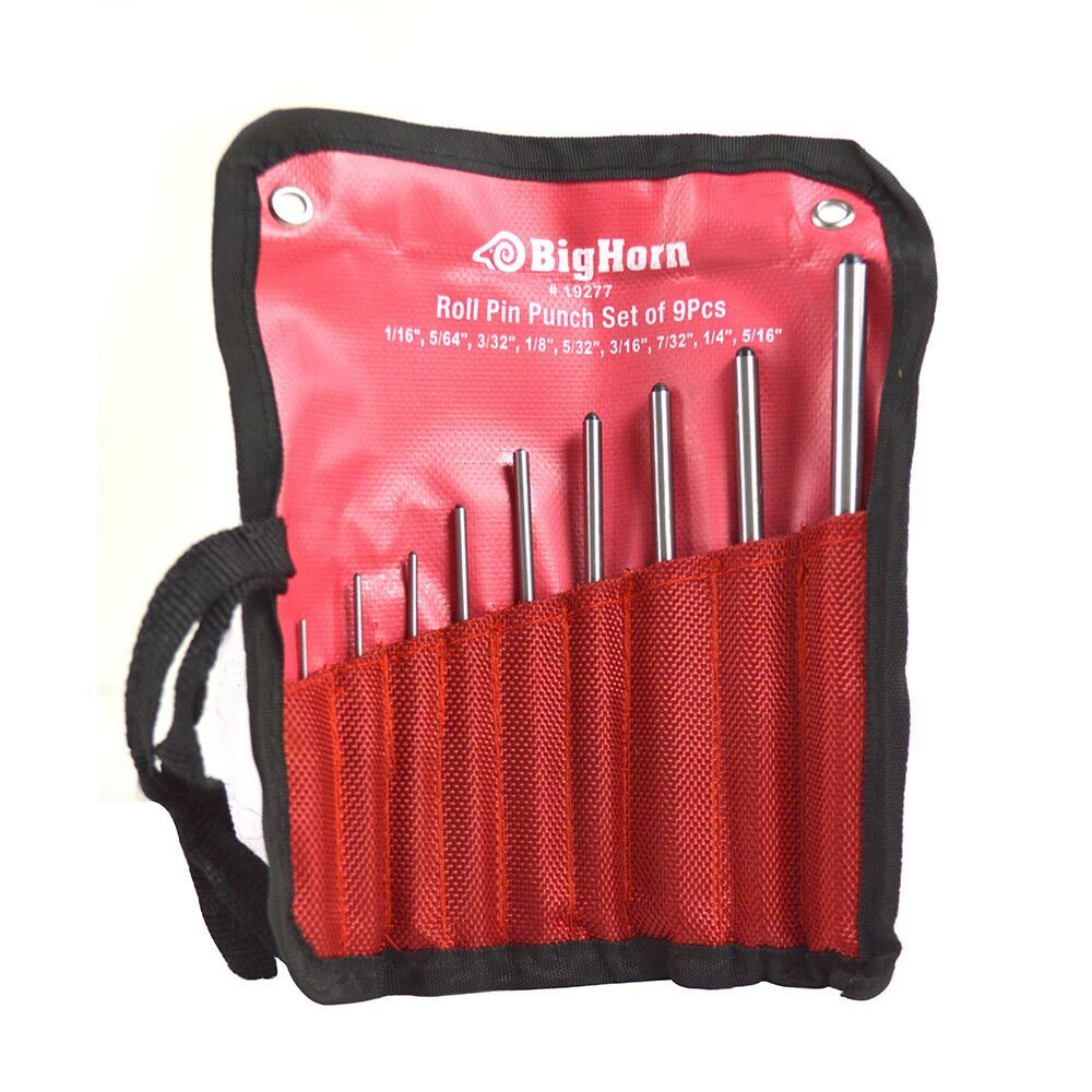 Big Horn 19277 9 Pieces Roll Pin Punch Set Automotive/Jewelers