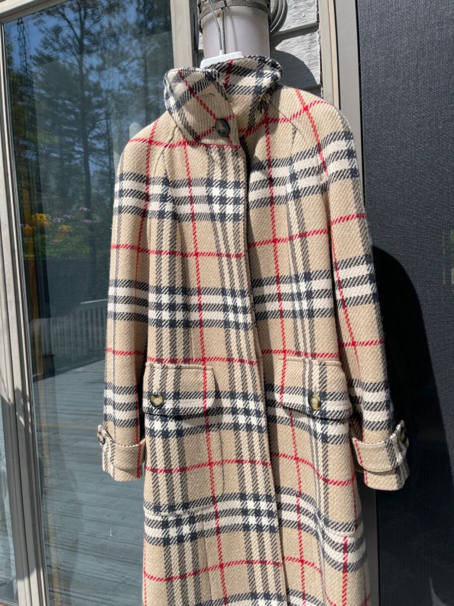 BURBERRY LONDON NOVA CHECK PLAID COAT JACKET WOOL MADE IN BURBERRY LONDON NOVA CHECK PLAID COAT JACKET WOOL MADE IN