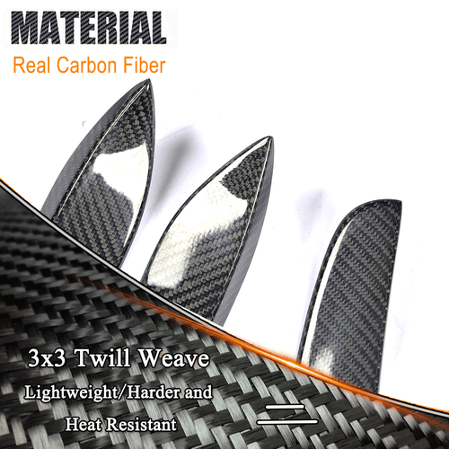 Fit for Benz W205 C205 C63 15-21 REAL Carbon Front Bumper Splitter Canards Fins - Picture 8 of 10