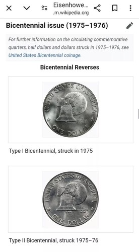 1776-1976 D Eisenhower Liberty Bell Moon TYPE 1 One Dollar US Bicentennial Coin - Picture 11 of 11