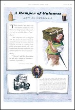 1955 Original Vintage Advertising Print A HAMPER OF GUINNESS & AN UMBRELLA (G...