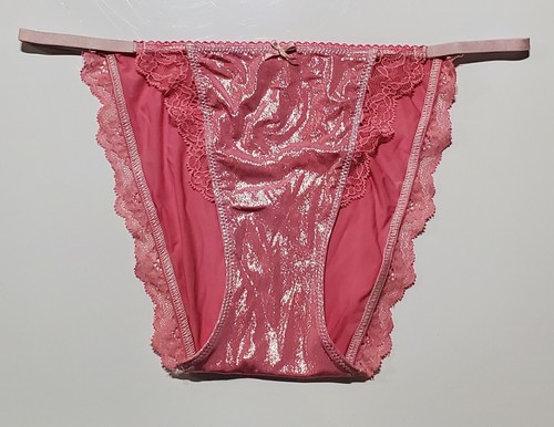 Victorias Secret Dream Angels String Bikini LACE Shiny 4/XS PINK Watermelon - Picture 4 of 7
