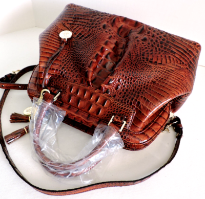 🌹Brahmin Bristol Framed Satchel Pecan Leather Carryall Doctor Bag