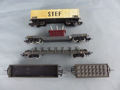 Lot De 7 Wagons Marchandises Jouef – HO – Sans Boîte – Bon état D'usage – Réseau