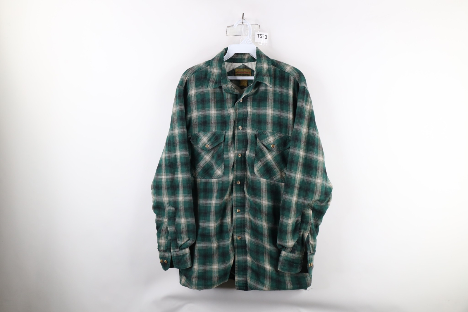 Vintage 90s Streetwear Mens Medium Distressed Thermal Lined Flannel Shirt Jacket