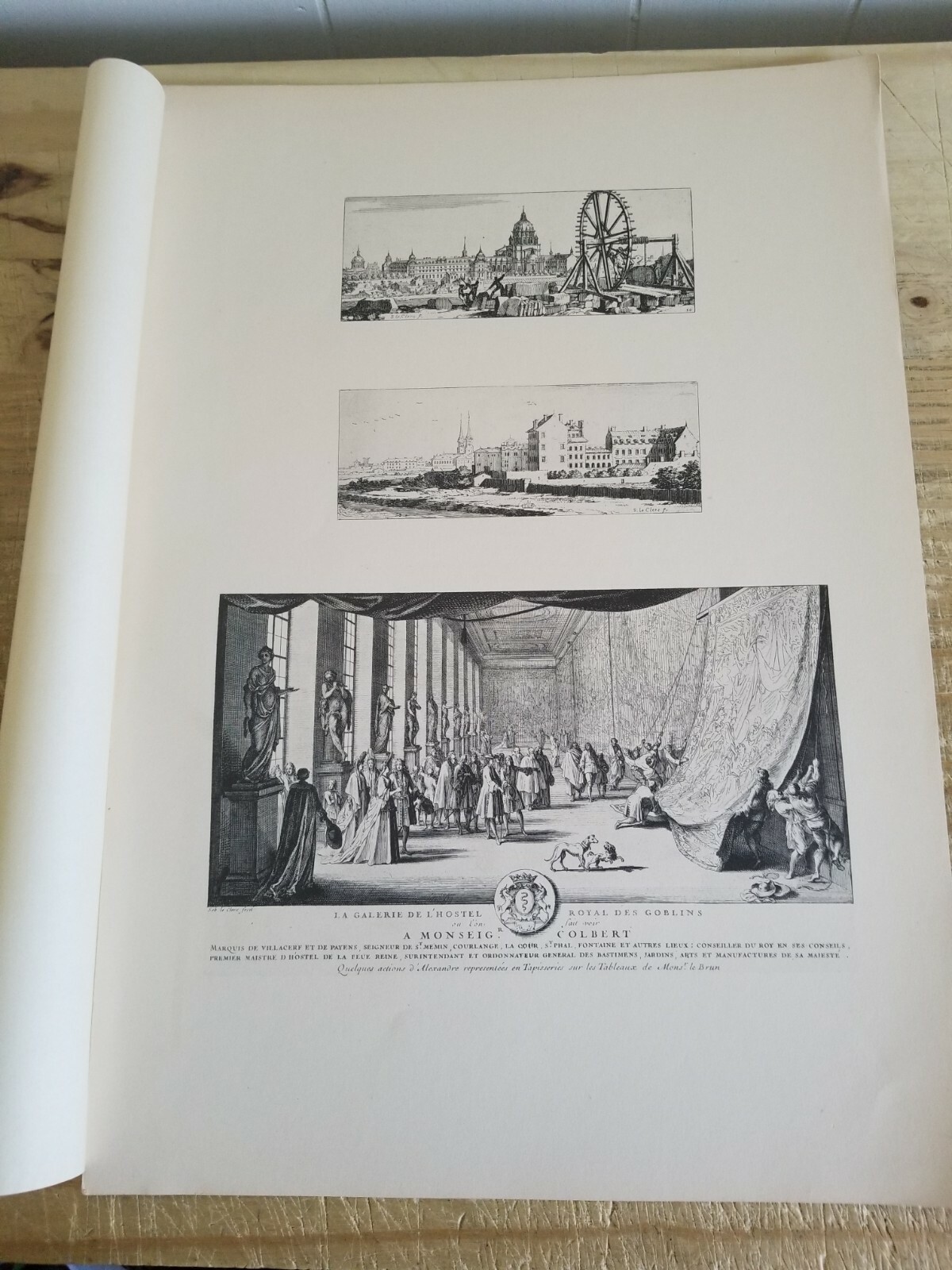 17.5" x 12.5" VTG ETCHING PRINT.3 ETCHINGS BY LE CLERC ON SINGLE SHEET
