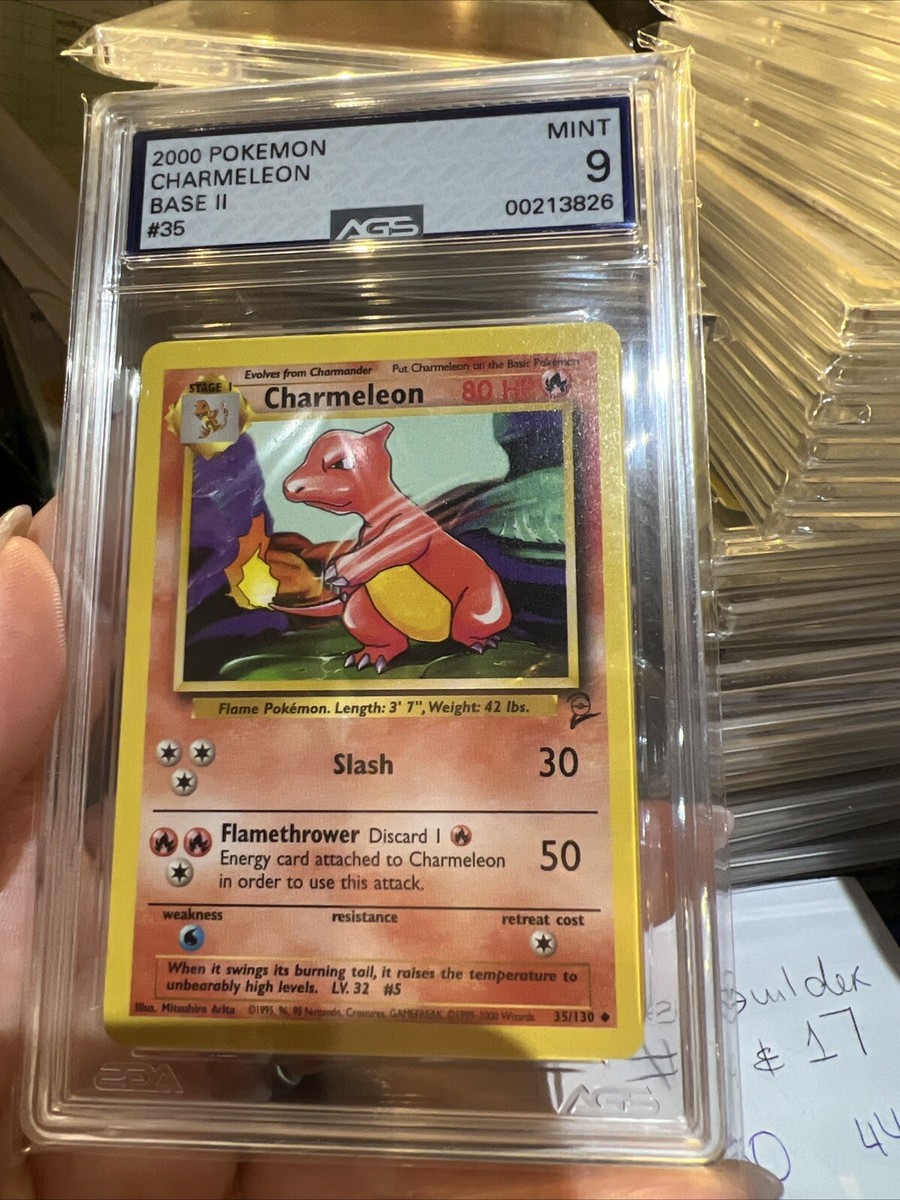 Pokémon Charmeleon 35/130 Base Set 2 WOTC 2000 Graded AGS 9 MINT