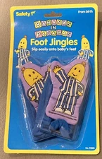 Vtg 1996 NEW Bananas in Pajamas Baby Foot Jingles Safety 1st Soft Plush Toy NIP