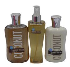 Bath  Body Works COCONUT VANILLA BODY MIST GEL LOTION 3 Piece Set 