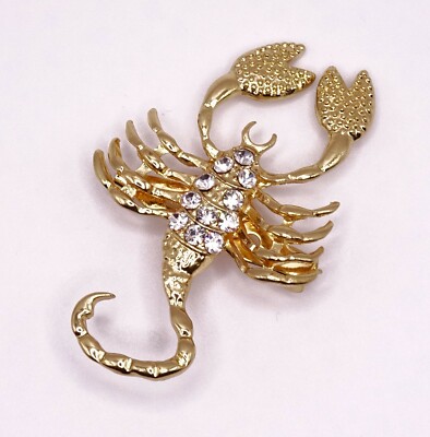 Gold Skorpion Skorpion Horoskop Sternzeichen Brosche Anstecknadel Brandneu KOSTENLOSER VERSAND