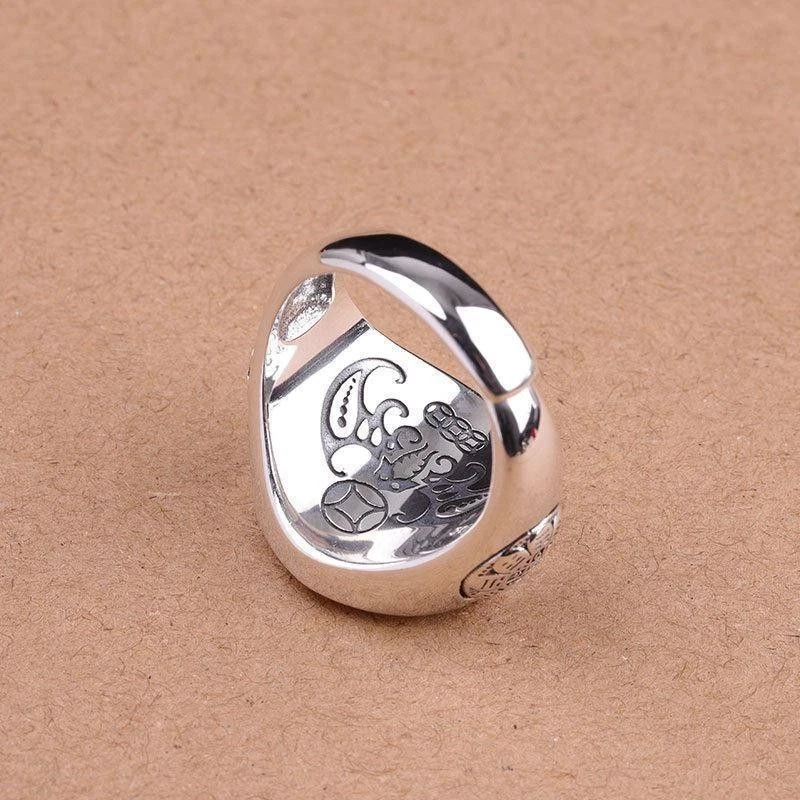 Vintage Spinning Zodiac Ring Nine Grid Design Chinese Style Adjustable Jewelry - Image 3 of 4