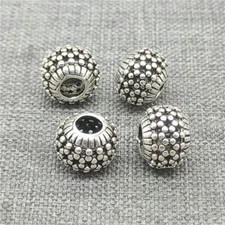 8 pièces de perles de fleurs en argent sterling 925 8 mm pour bracelet