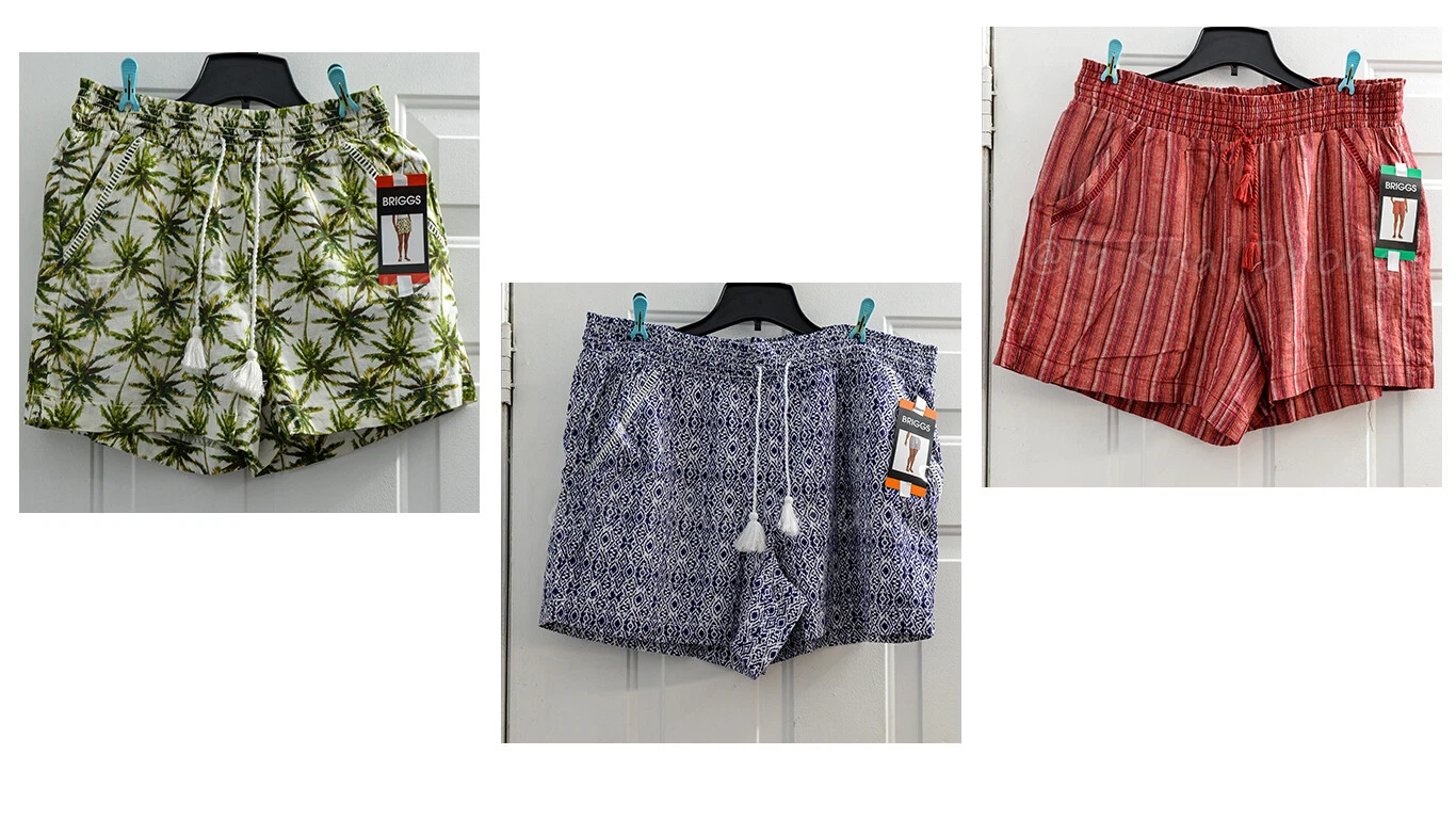 Briggs ladies Linen Blend Short in BLUE RED GREEN , SELECT SIZE