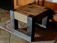 USA MADE - Sturdy, Handmade, Rustic, Wooden Step Stool/End Table with Wax Finish