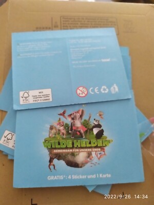 45 Rewe Wilde Helden Sammeltüten pro Tüte 4 Sticker Plus 1 Karte ...