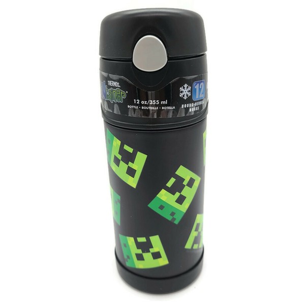 Thermos Minecraft Black Creeper 12 Oz Funtainer Insulated Water Bottle