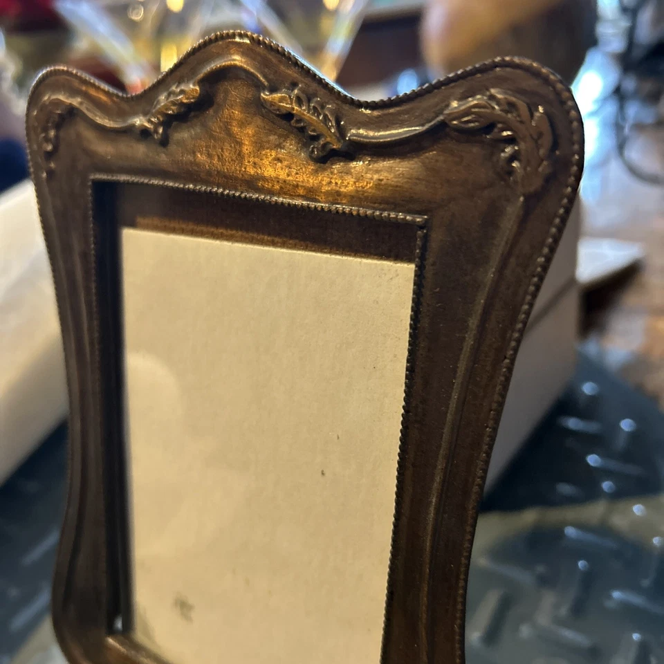 Antigo. QUADRO DE BRONZE ESTILO ART DECO 5x7 para rolagem de folha de foto 4x6 1,7pds! - Imagem 3 de 4