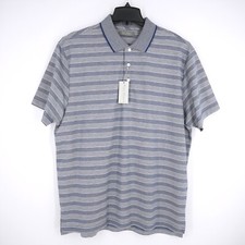 Daniel Cremieux Signature Collection Men's Polo Shirt XL Blue Striped NWT 85
