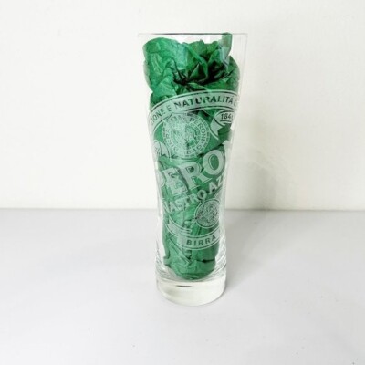 Peroni Nastro Azzurro Etched Signature Italian Beer Pilsner Glass