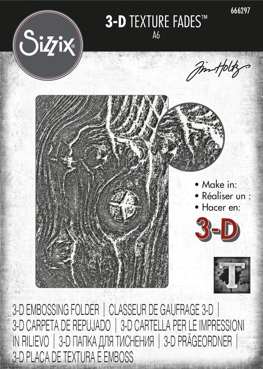 Sizzix Woodgrain 3D Embossing folder #666297 Retail $13.99