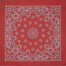 New 22" Burgundy Paisley Bandana Handkerchief Scarf 100 Cotton Made In USA