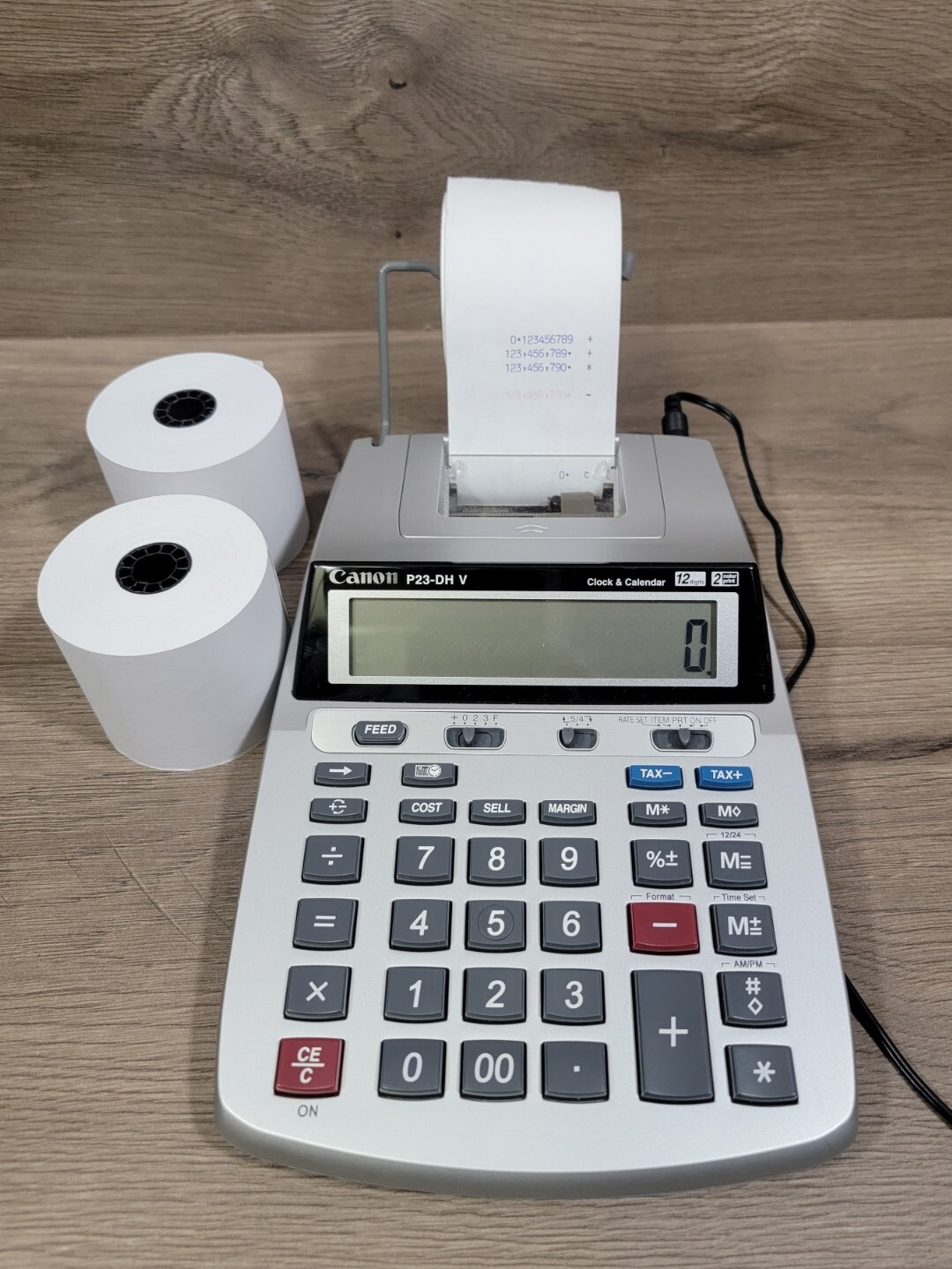 Canon P23DH V Desktop Printing Calcultor Red & Black Ink W/Chord & 3