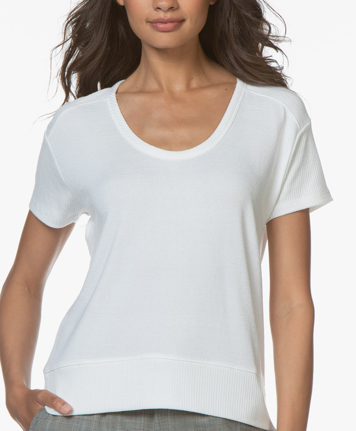 RAG & BONE WOMEN'S WHITE SHORT SLEEVE RAMONA JERSEY T-SHIRT TOP Sz M