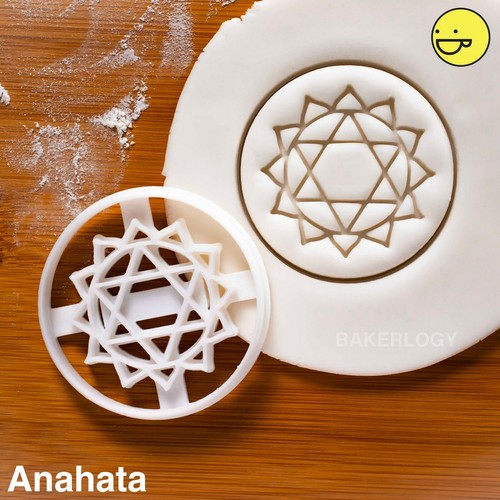 Set of 7 Yoga Chakra cookie cutters | namaste Sahasrara Vishuddha tantra class - Picture 5 of 11