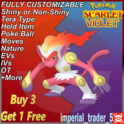 Pokmon Scarlet and Violet Shiny Infernape W/ Best 6IV Customizable | eBay
